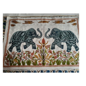 Colorful Elephant Embroidery Wall Hanging