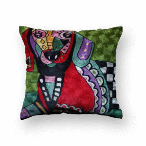 Artistic Dog Floral Cushion